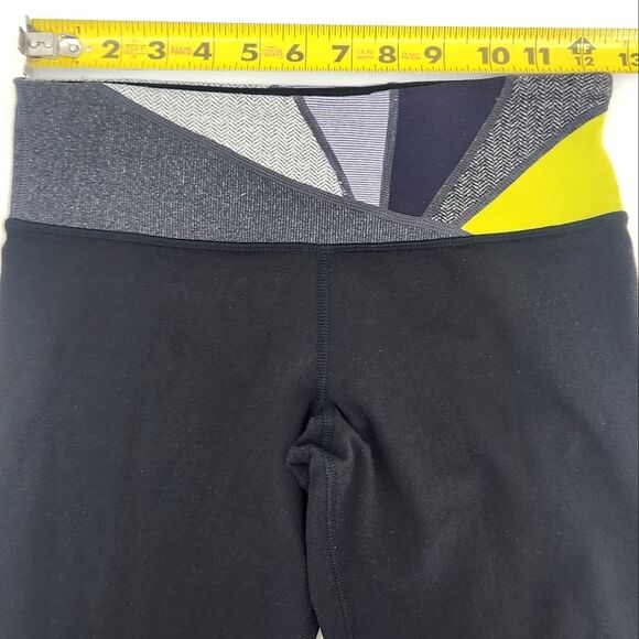 Lululemon Wunder Under Crop Leggings Womens Size 6 High Waist Black Purple Gym - Picture 6 of 7